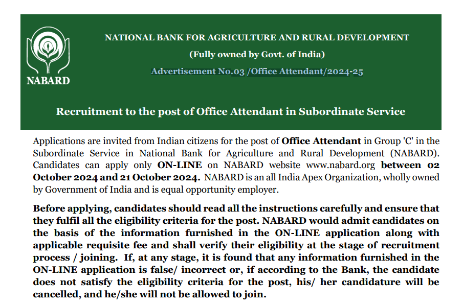 Nabard recruitment Office Attendant Posts 2024.png